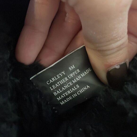 Steve Madden Carleyy black suede 3” wedge faux fur tall boot 8 - Picture 4 of 9